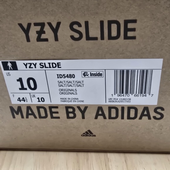 Adidas YZY Slide Sandals Mens Size 10 Gray Salt Slip On Shoes ID5480 New main image 7